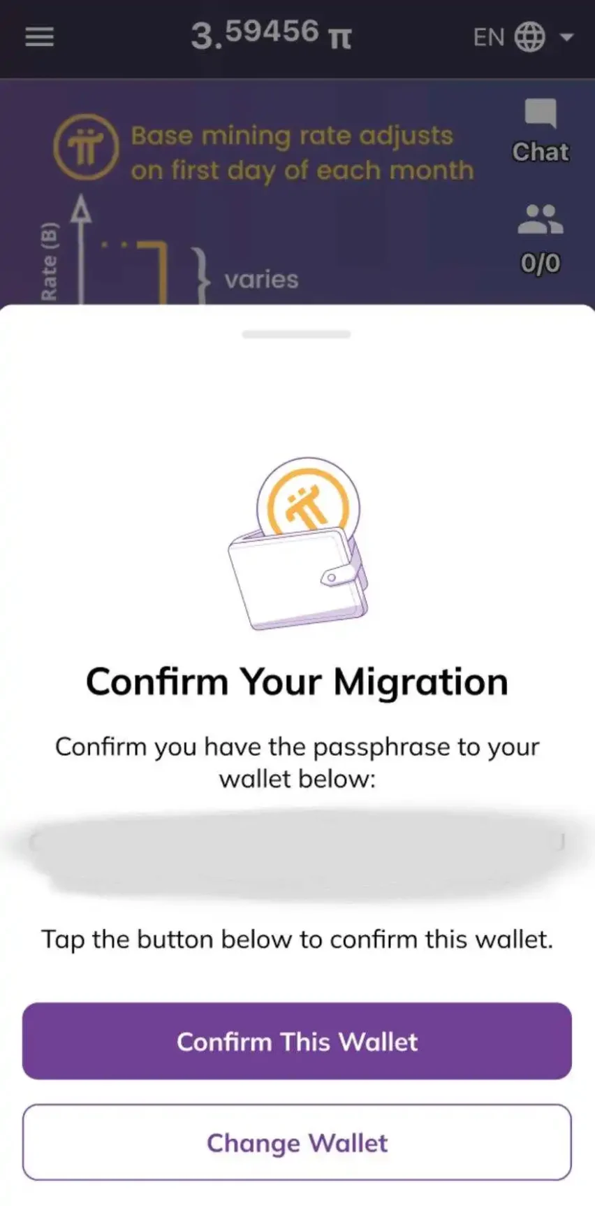 Pi 迁移钱包的双因素身份验证有助于确保 Pioneer 账户安全。